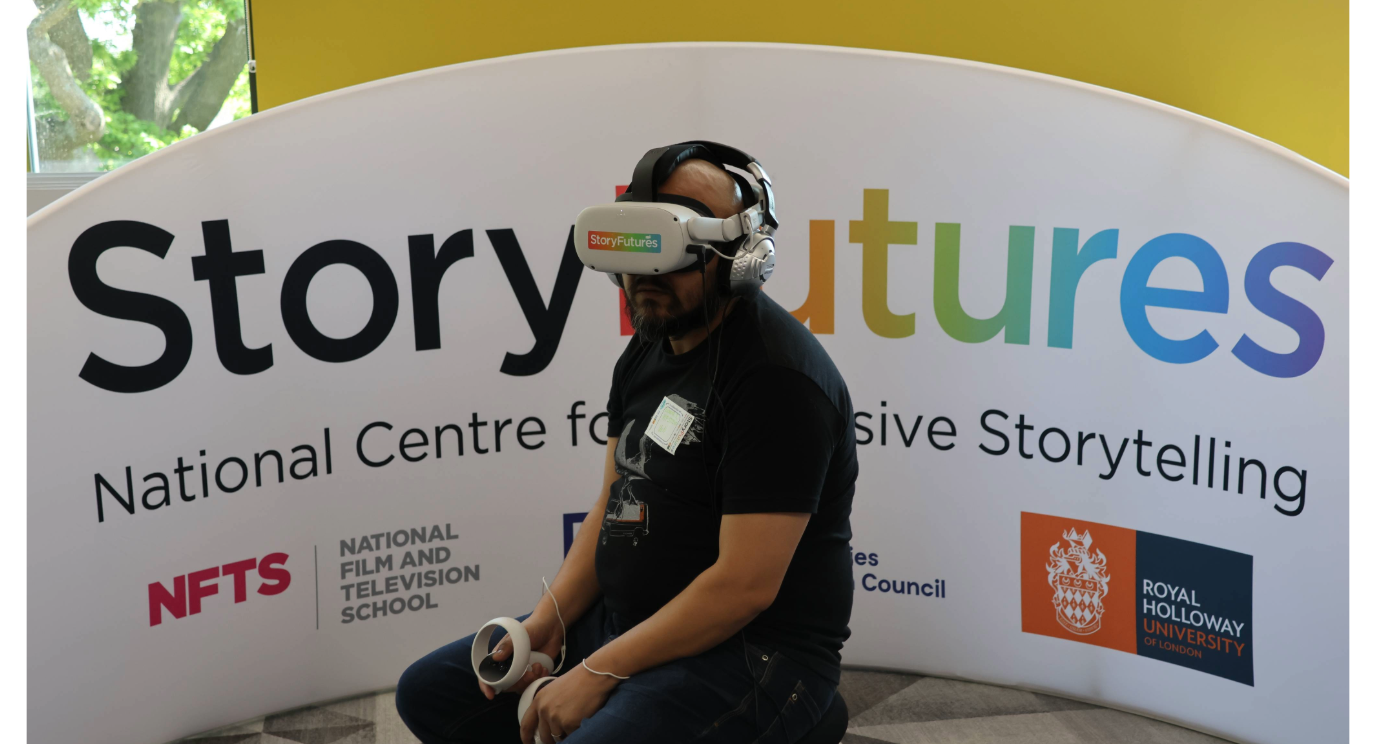 Showcasing VR headsets used at StoryFutures National Centre for Immersive Storytelling 